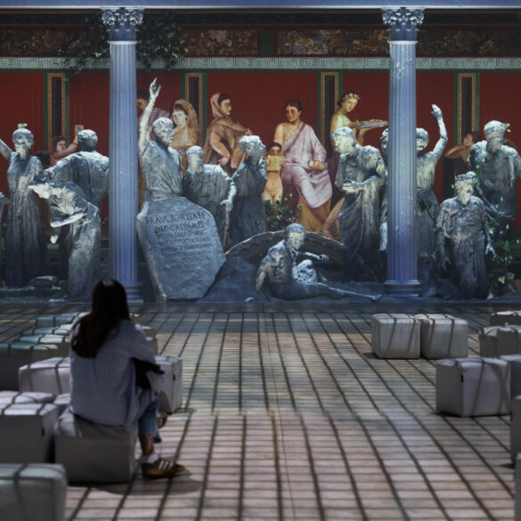 Proyecciones de la exposición de Pompeya en Valencia en la sala inmersiva de Bombas Gens